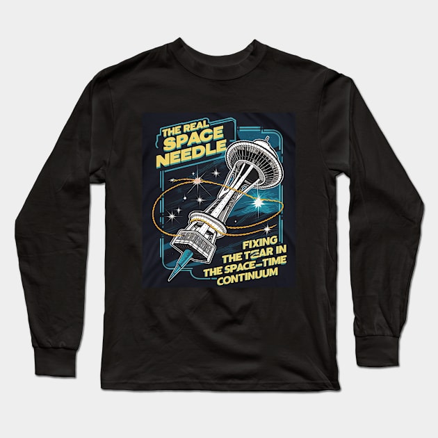 Space Needle to the rescue Long Sleeve T-Shirt by Dizgraceland